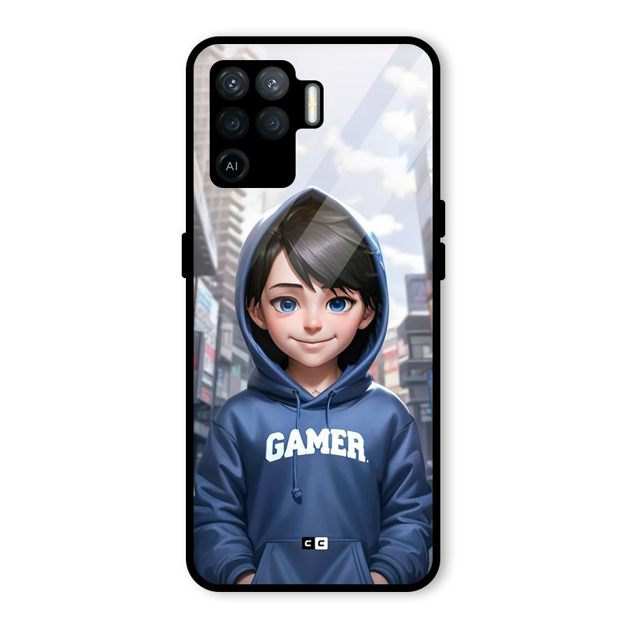 Cute Gamer Glass Back Case for Oppo F19 Pro