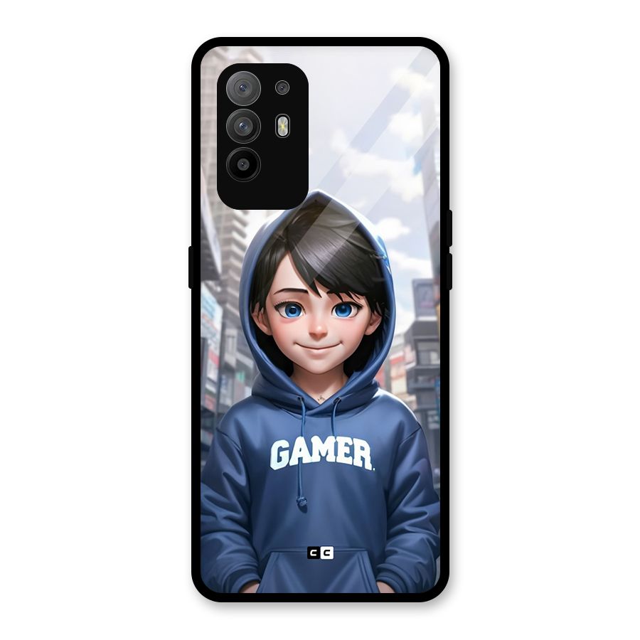 Cute Gamer Glass Back Case for Oppo F19 Pro Plus 5G