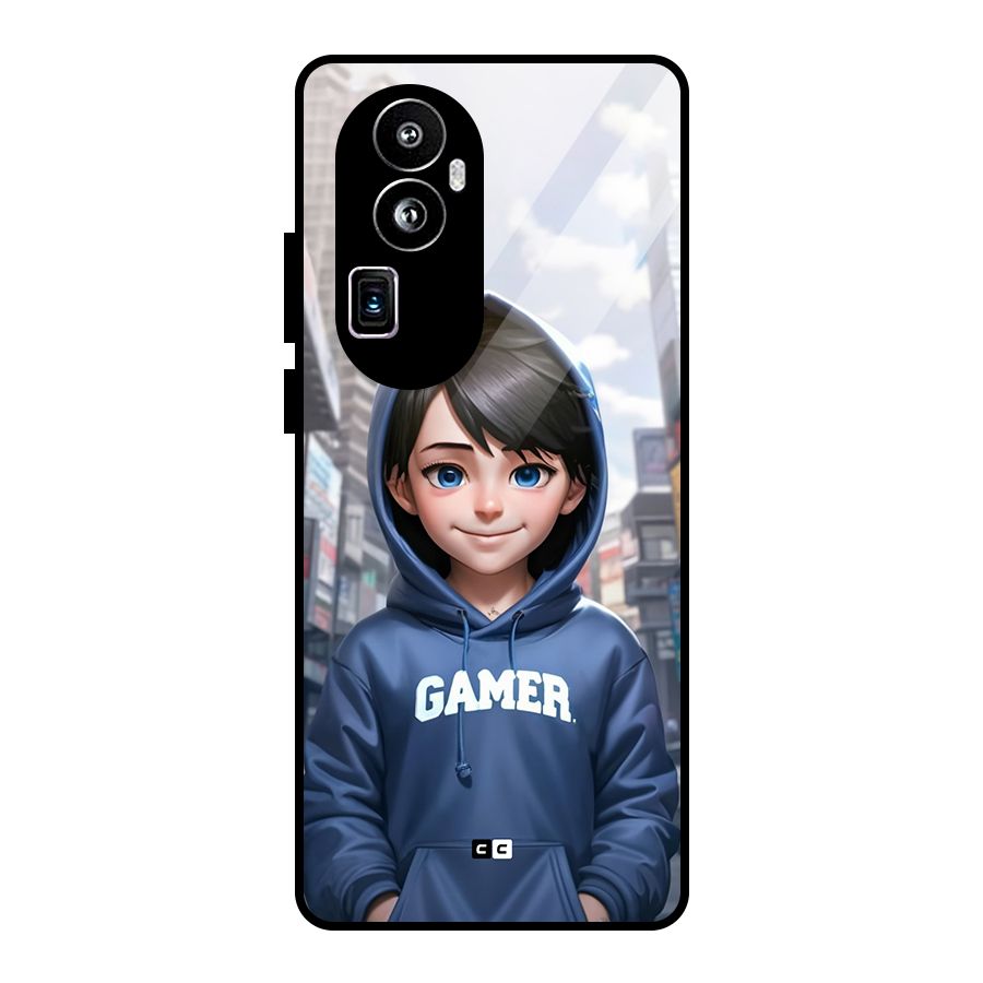 Cute Gamer Glass Back Case for Oppo Reno10 Pro Plus