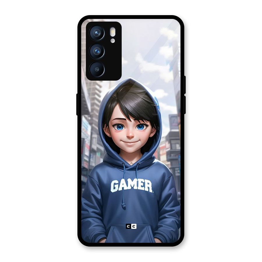 Cute Gamer Glass Back Case for Oppo Reno6 5G