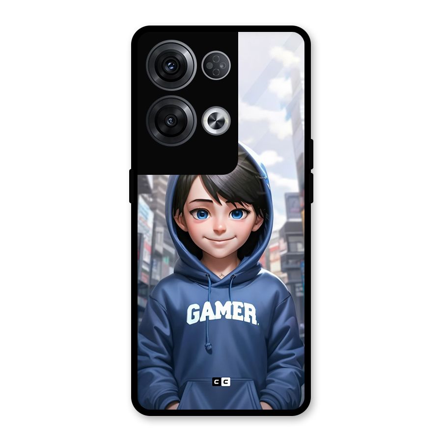 Cute Gamer Glass Back Case for Oppo Reno8 Pro 5G