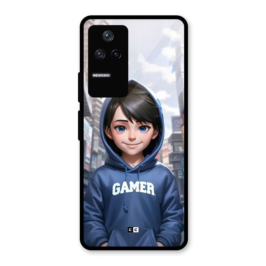 Cute Gamer Glass Back Case for Poco F4 5G