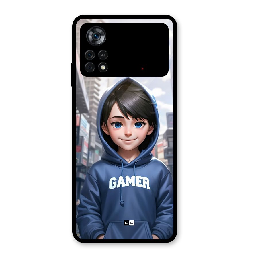 Cute Gamer Glass Back Case for Poco X4 Pro 5G