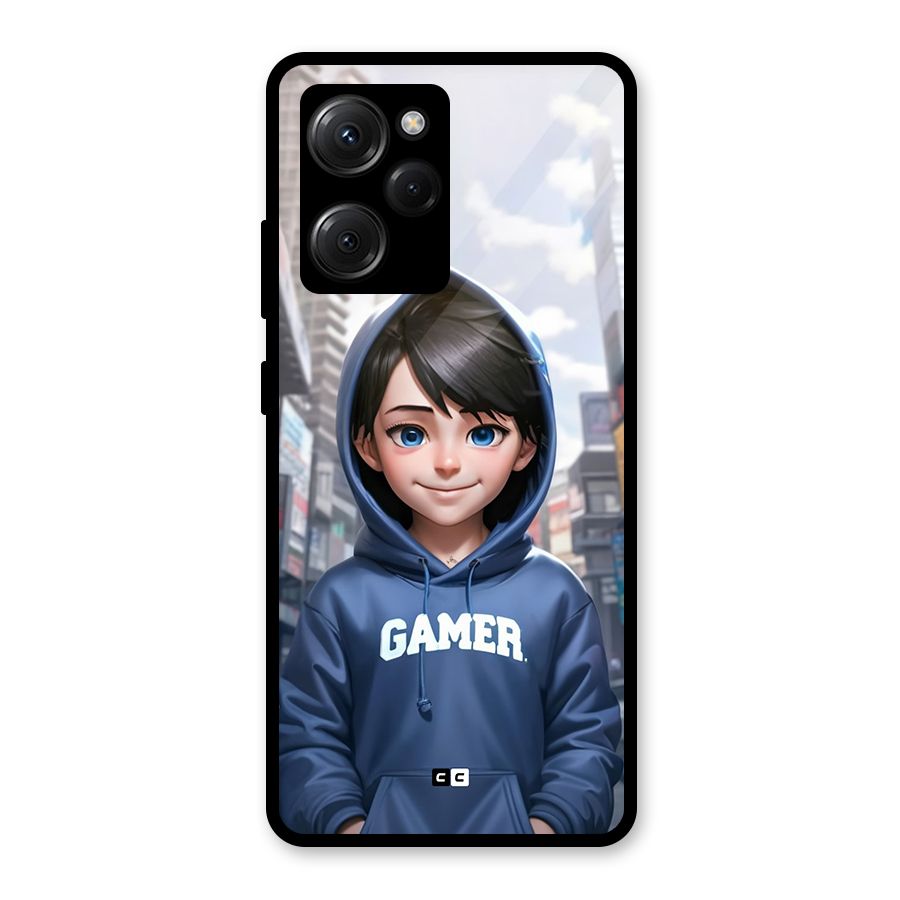 Cute Gamer Glass Back Case for Poco X5 Pro