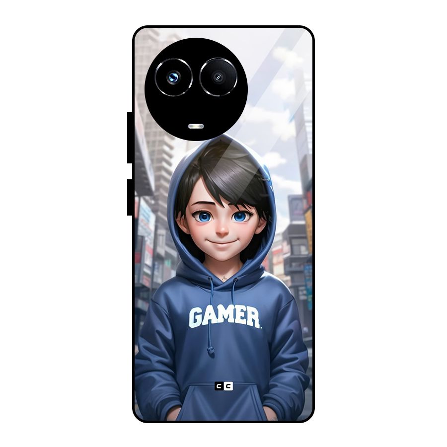 Cute Gamer Glass Back Case for Realme 11X