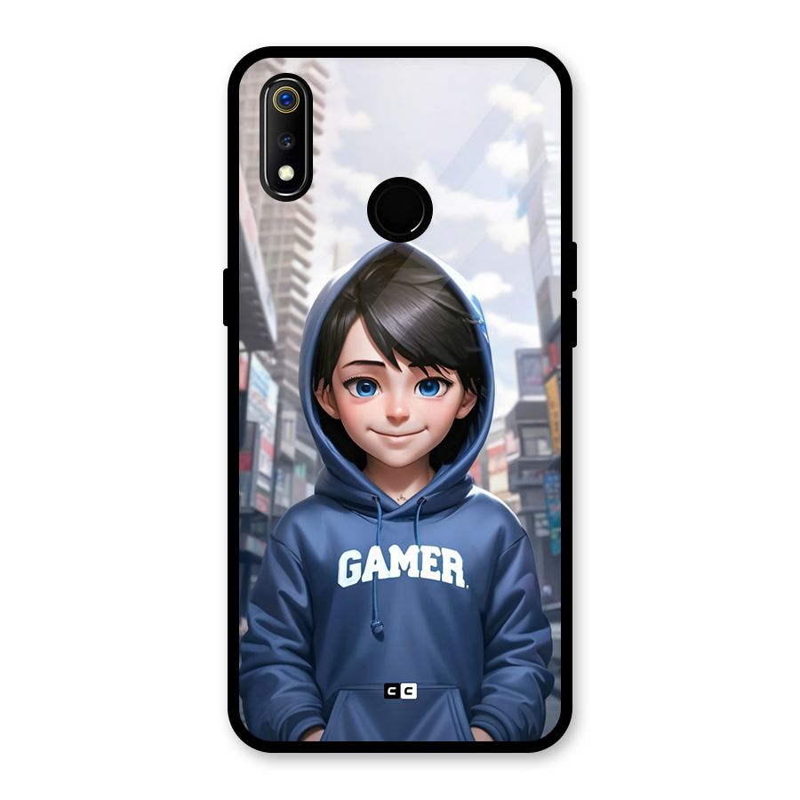 Cute Gamer Glass Back Case for Realme 3i