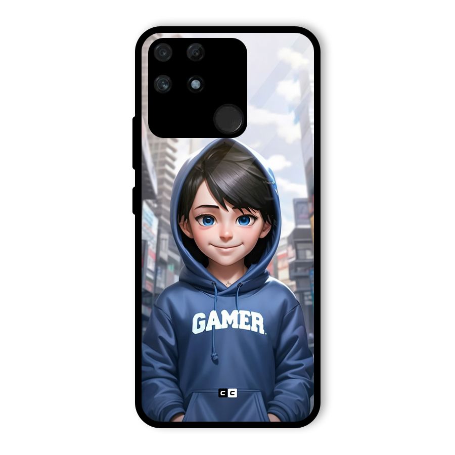 Cute Gamer Glass Back Case for Realme Narzo 50A