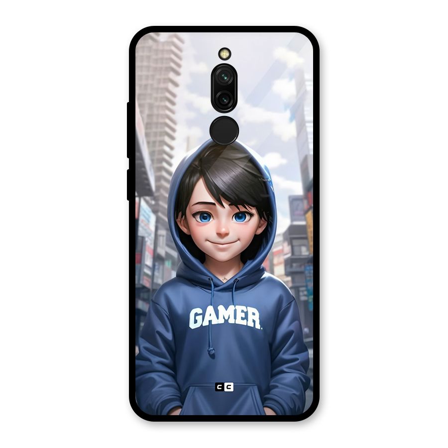 Cute Gamer Glass Back Case for Redmi 8