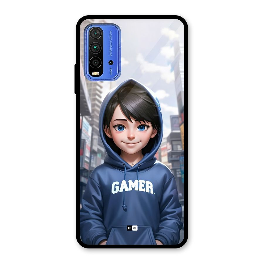 Cute Gamer Glass Back Case for Redmi 9 Power