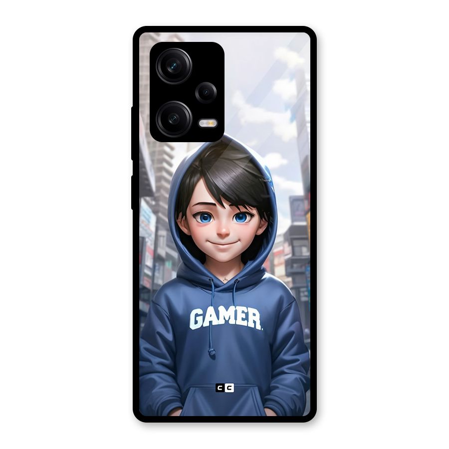Cute Gamer Glass Back Case for Redmi Note 12 Pro