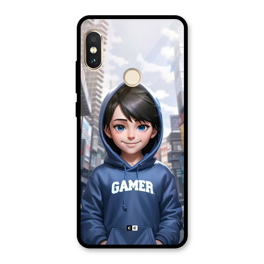 Cute Gamer Glass Back Case for Redmi Note 5 Pro