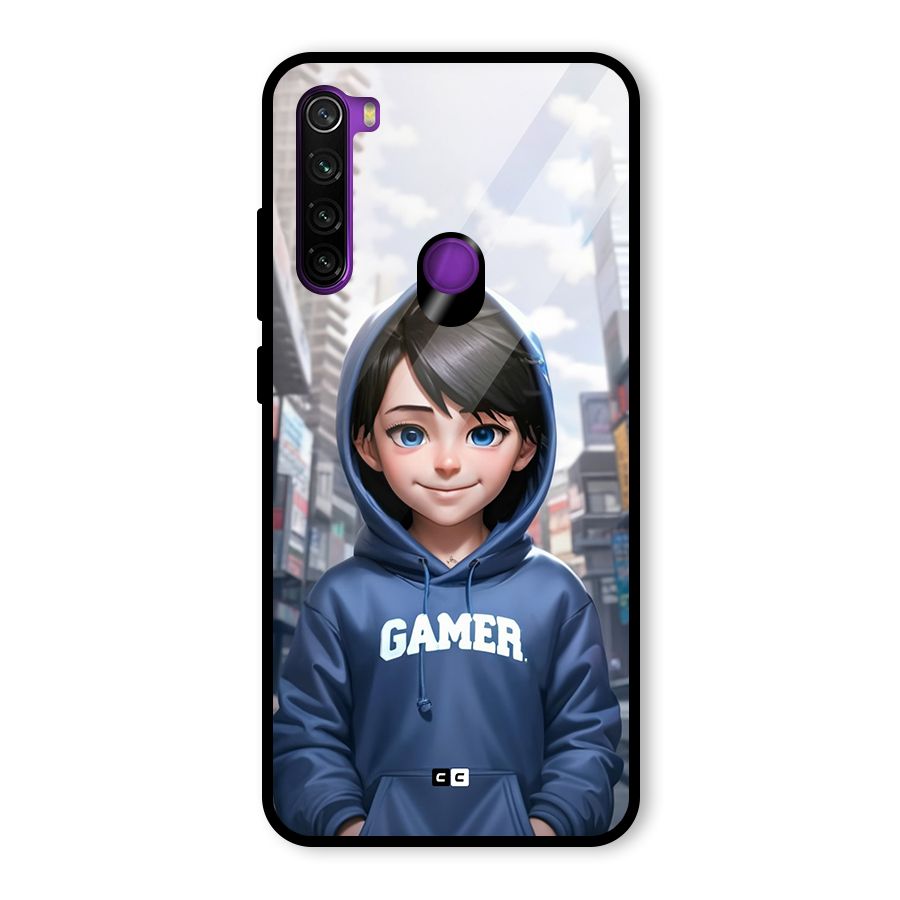 Cute Gamer Glass Back Case for Redmi Note 8