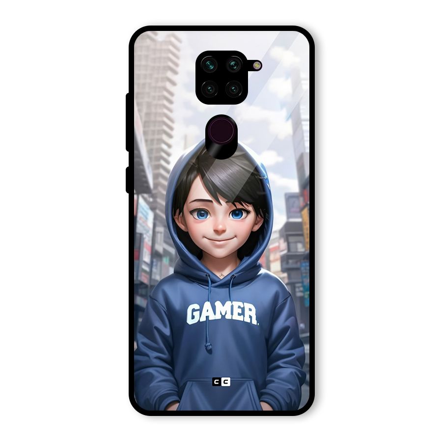 Cute Gamer Glass Back Case for Redmi Note 9
