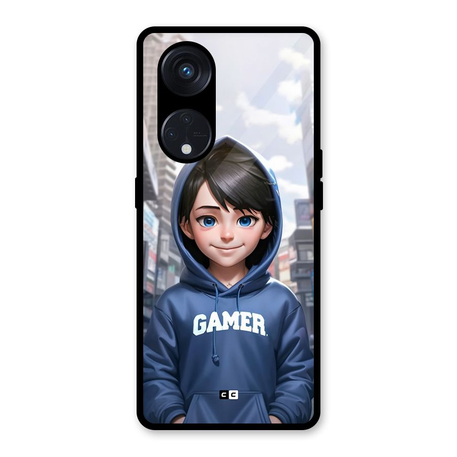 Cute Gamer Glass Back Case for Reno8 T 5G