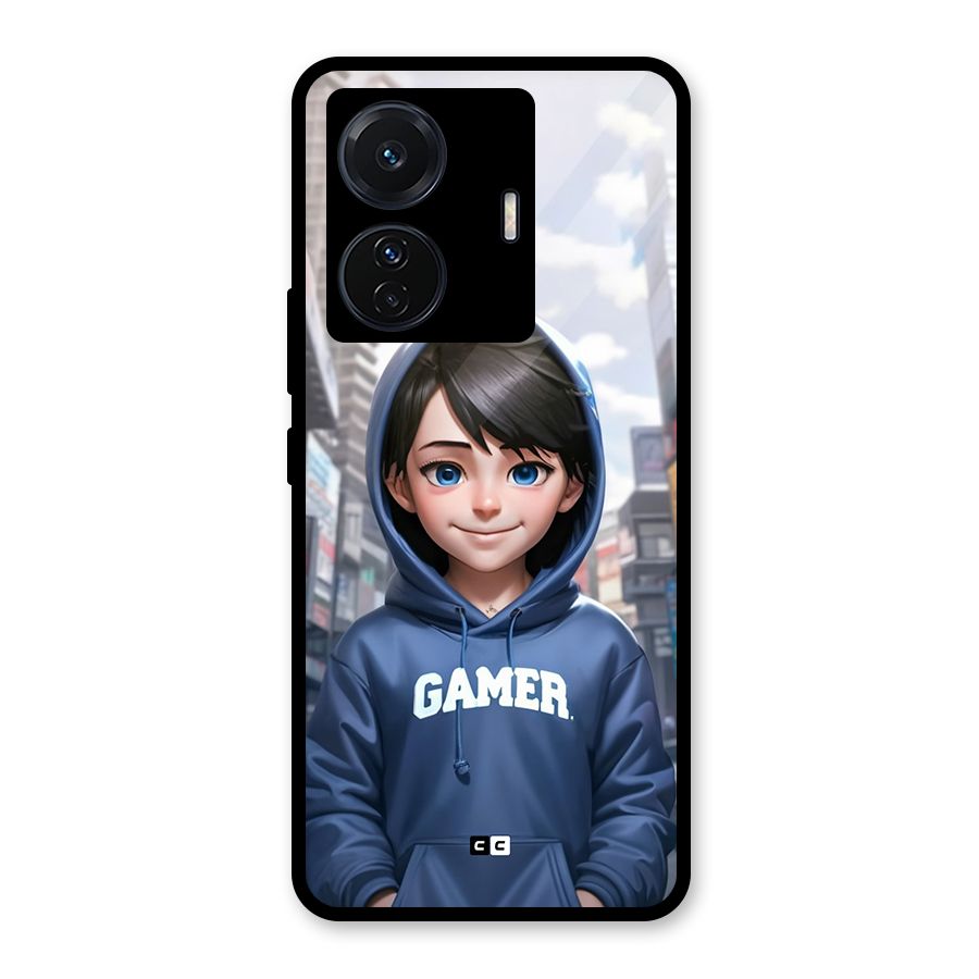 Cute Gamer Glass Back Case for Vivo T1 Pro