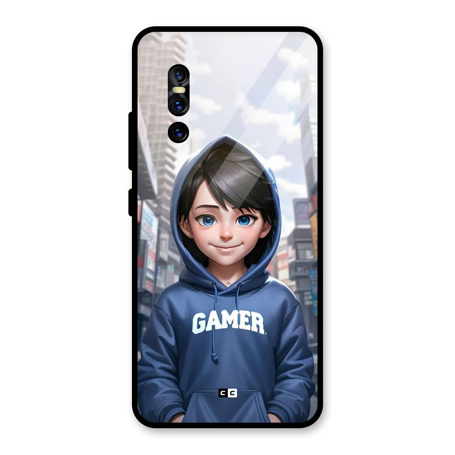 Cute Gamer Glass Back Case for Vivo V15 Pro