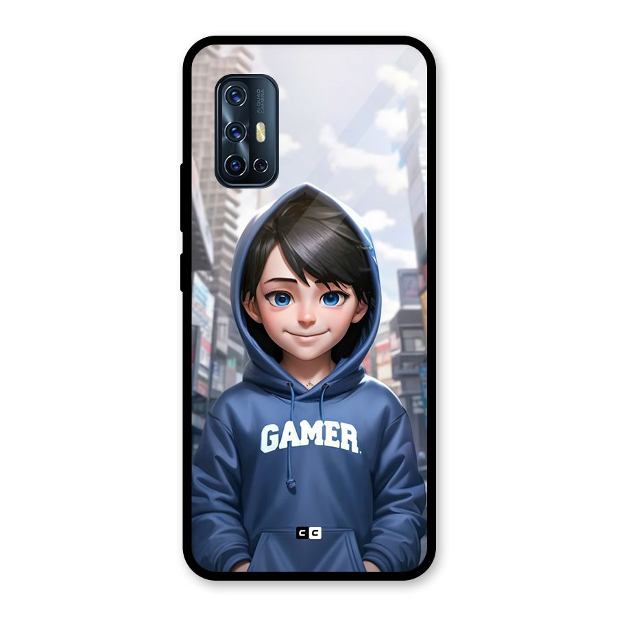 Cute Gamer Glass Back Case for Vivo V17