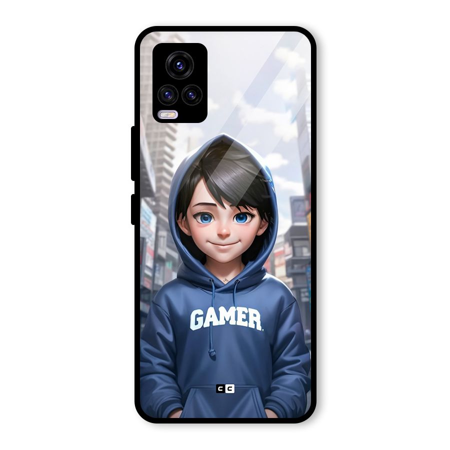 Cute Gamer Glass Back Case for Vivo V20 2021