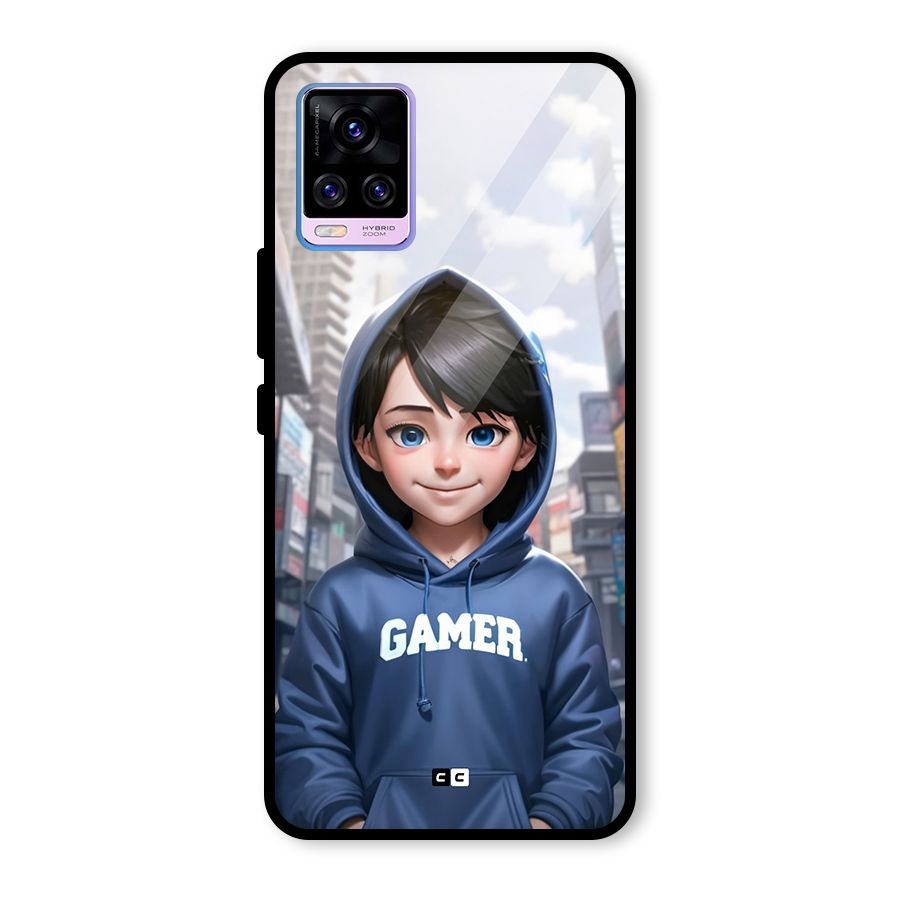 Cute Gamer Glass Back Case for Vivo V20 Pro