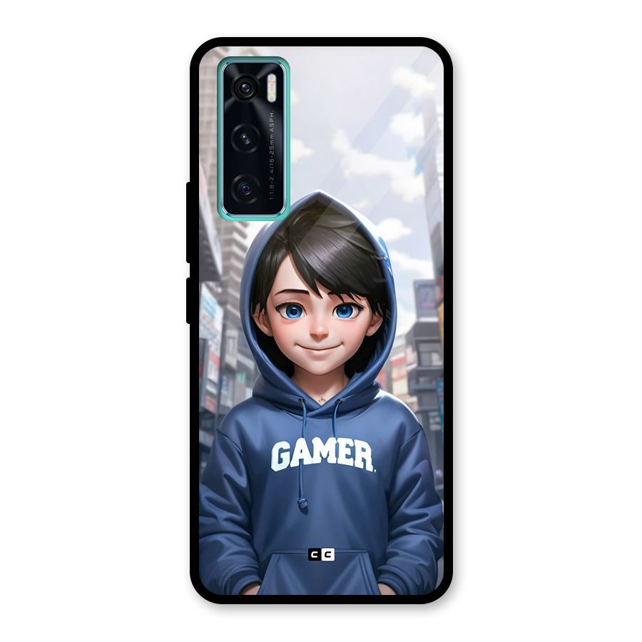 Cute Gamer Glass Back Case for Vivo V20 SE