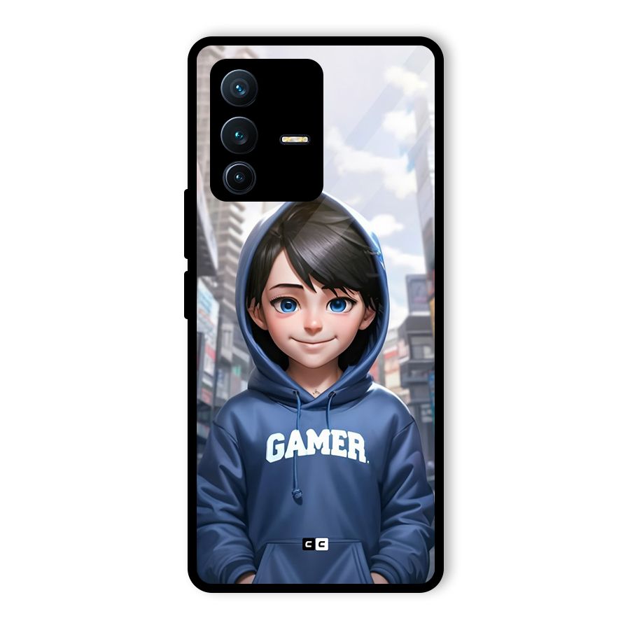 Cute Gamer Glass Back Case for Vivo V23 Pro