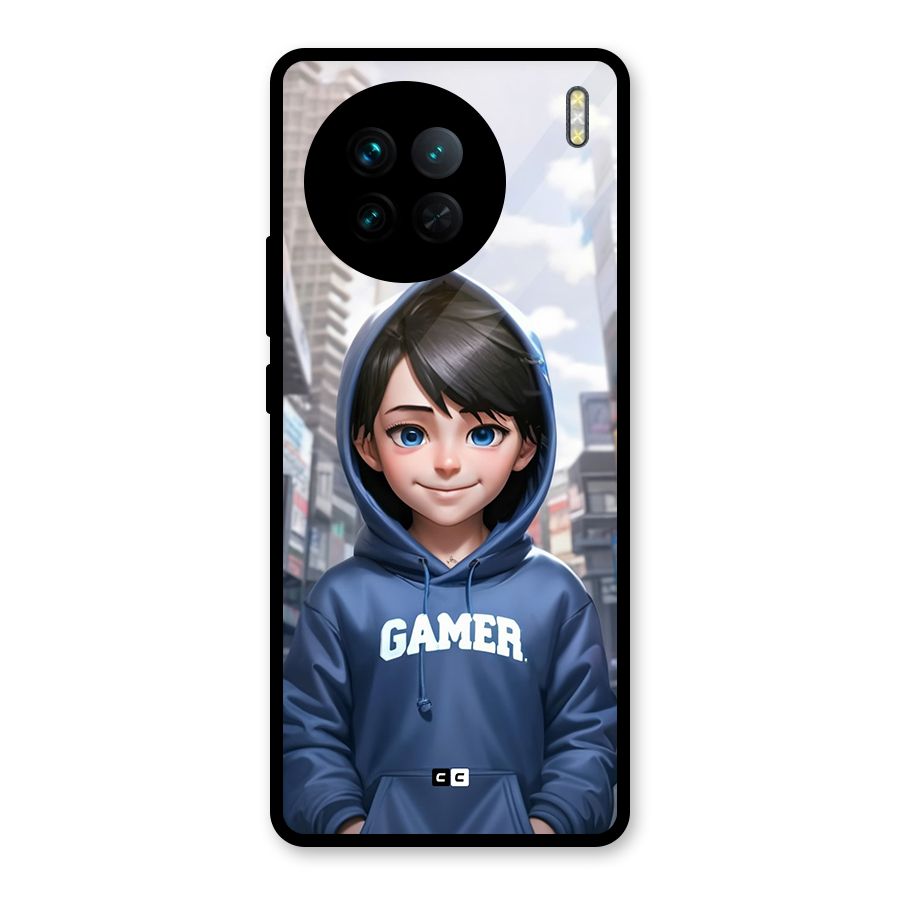 Cute Gamer Glass Back Case for Vivo X90