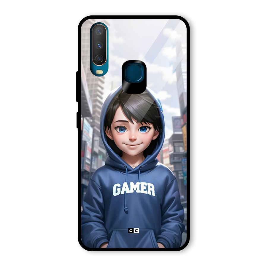Cute Gamer Glass Back Case for Vivo Y12