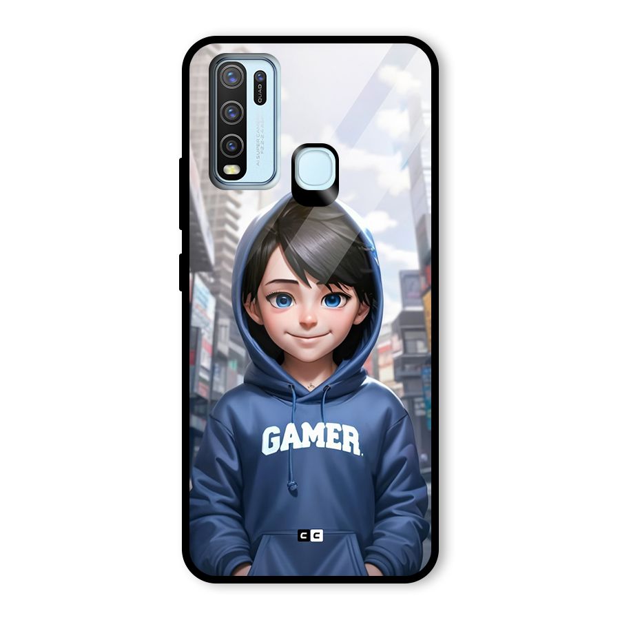 Cute Gamer Glass Back Case for Vivo Y30