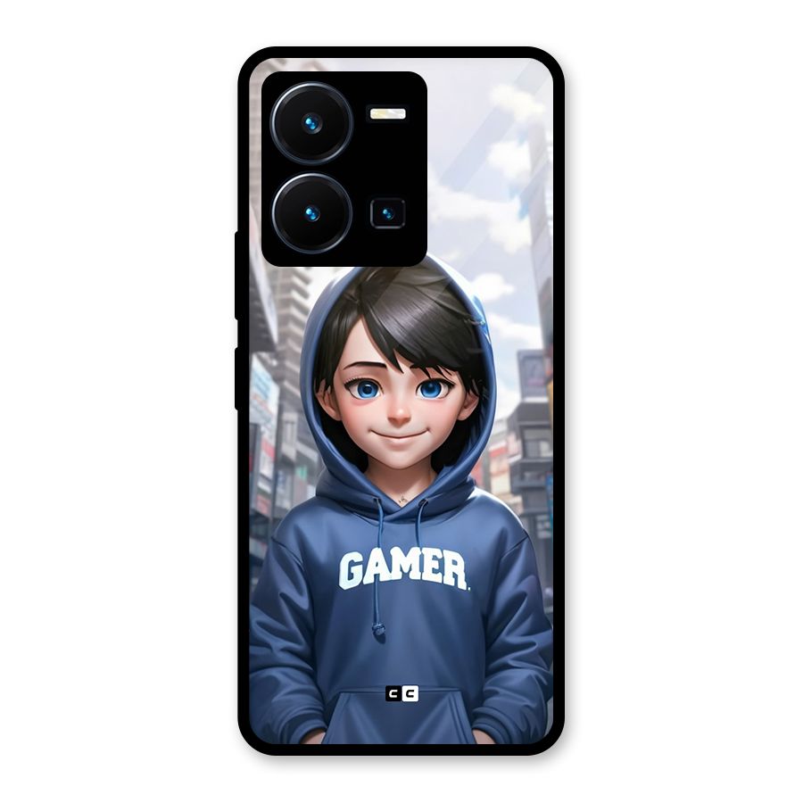 Cute Gamer Glass Back Case for Vivo Y35