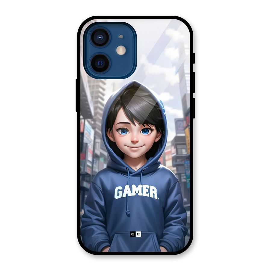 Cute Gamer Glass Back Case for iPhone 12 Mini
