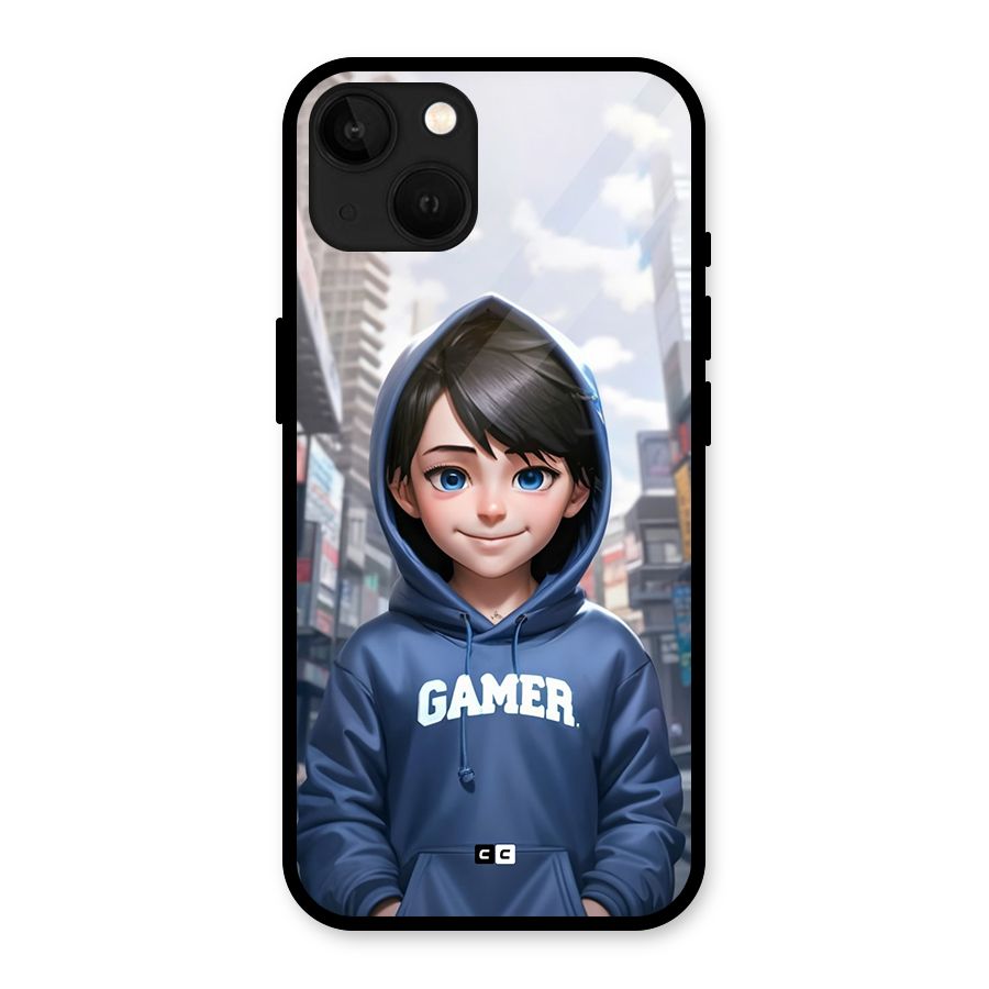 Cute Gamer Glass Back Case for iPhone 13