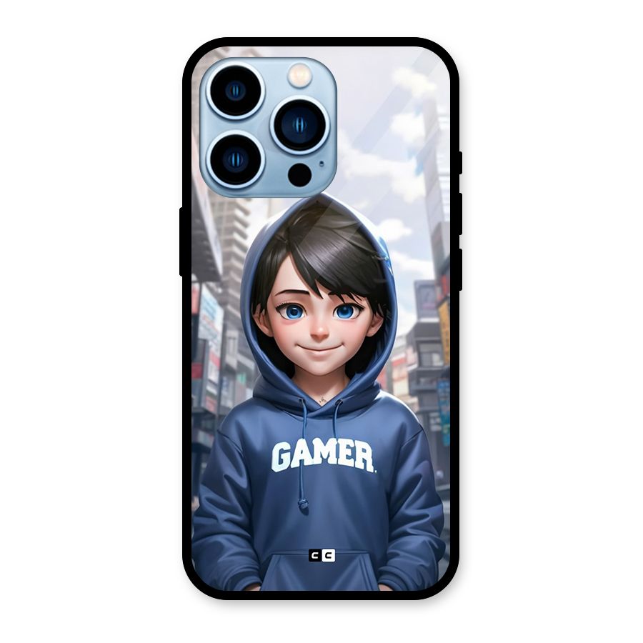 Cute Gamer Glass Back Case for iPhone 13 Pro