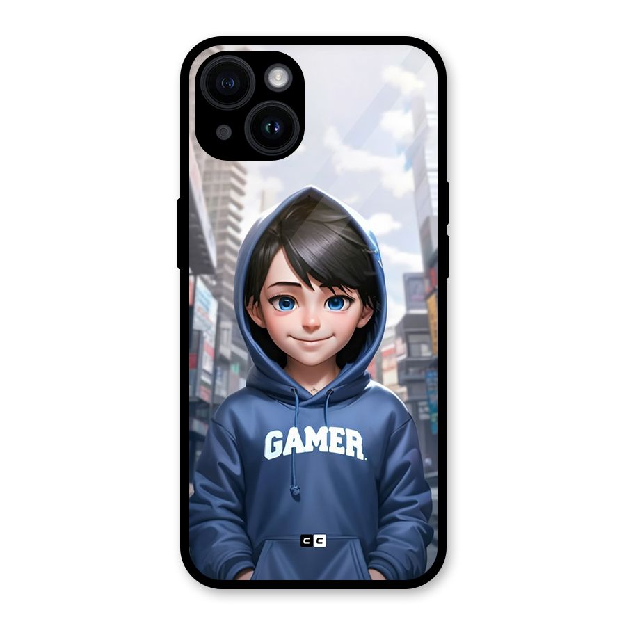Cute Gamer Glass Back Case for iPhone 14