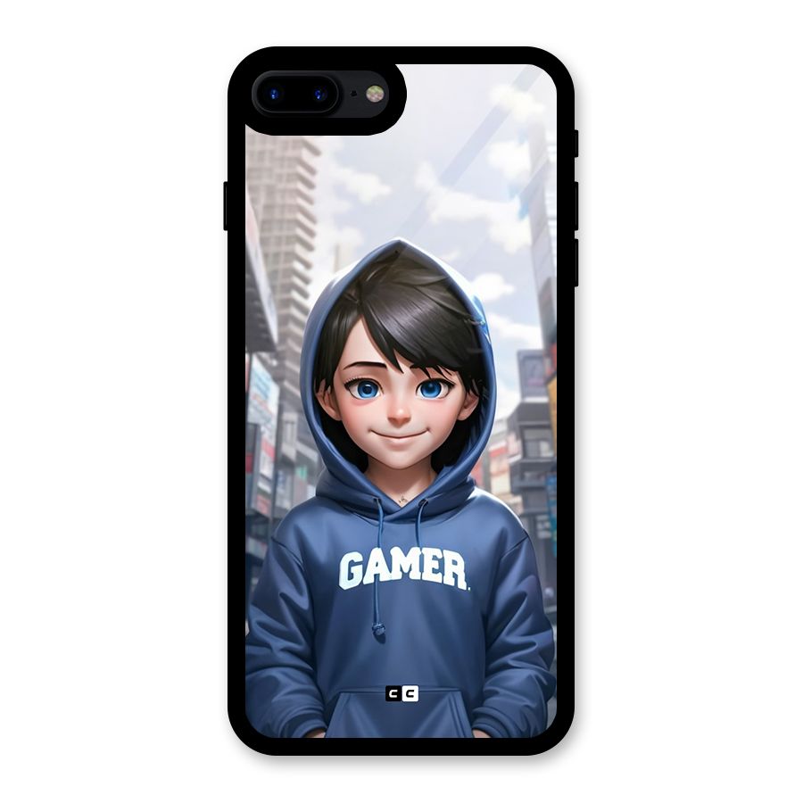 Cute Gamer Glass Back Case for iPhone 8 Plus