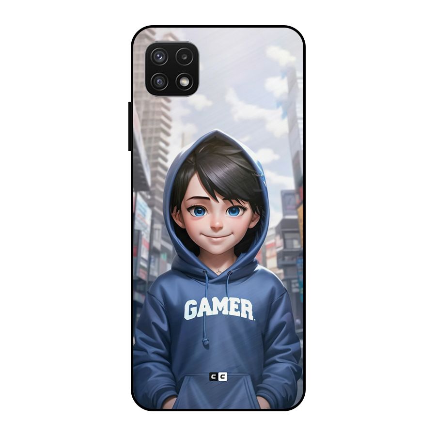 Cute Gamer Metal Back Case for Galaxy A22 5G