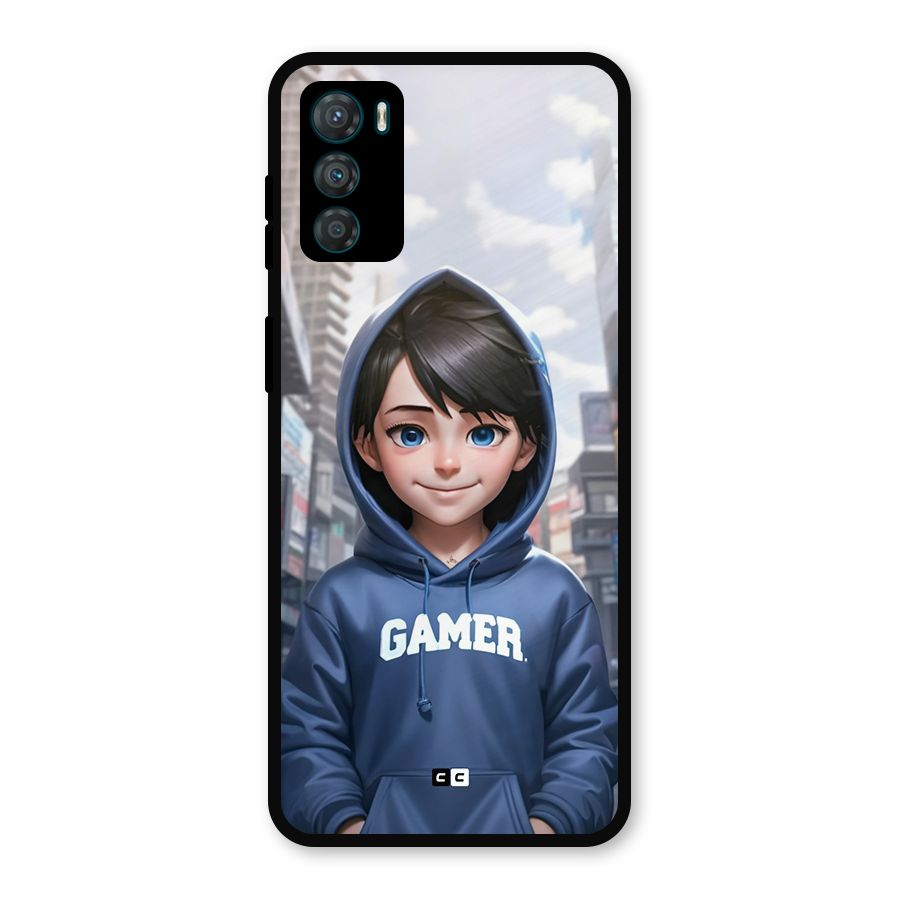 Cute Gamer Metal Back Case for Moto G42
