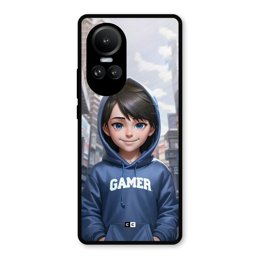 Cute Gamer Metal Back Case for Oppo Reno10