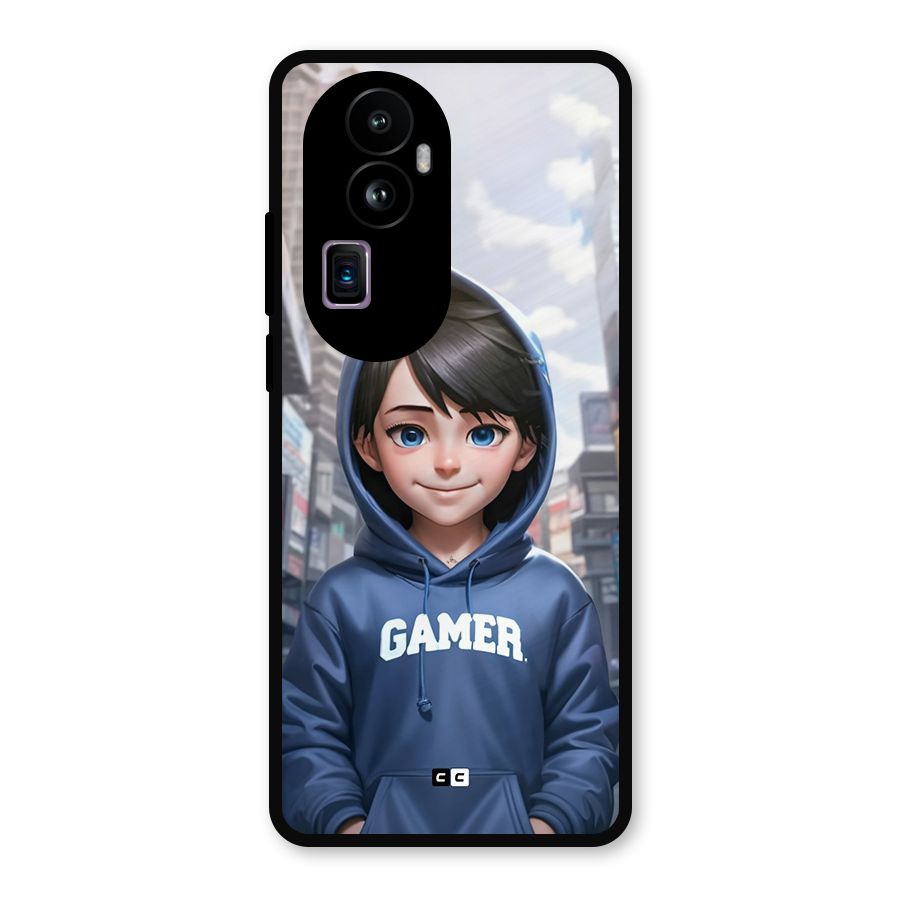 Cute Gamer Metal Back Case for Oppo Reno10 Pro Plus