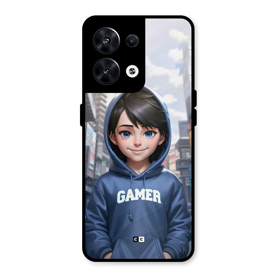 Cute Gamer Metal Back Case for Oppo Reno8 5G