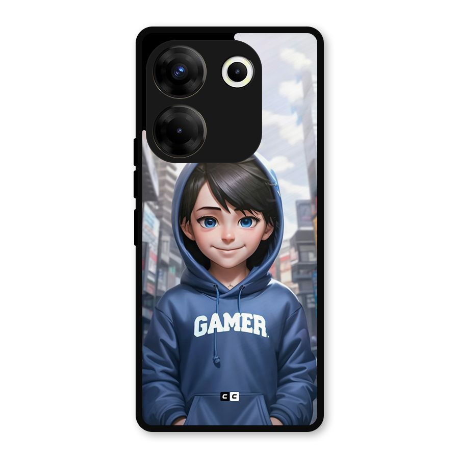 Cute Gamer Metal Back Case for Tecno Camon 20