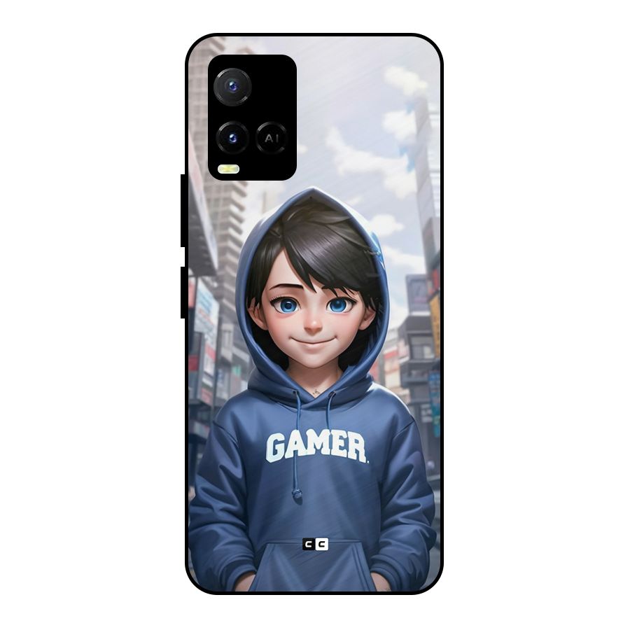 Cute Gamer Metal Back Case for Vivo Y21