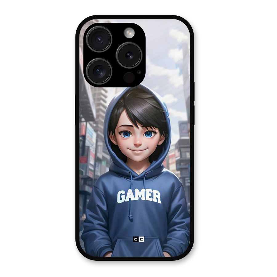 Cute Gamer Metal Back Case for iPhone 15 Pro