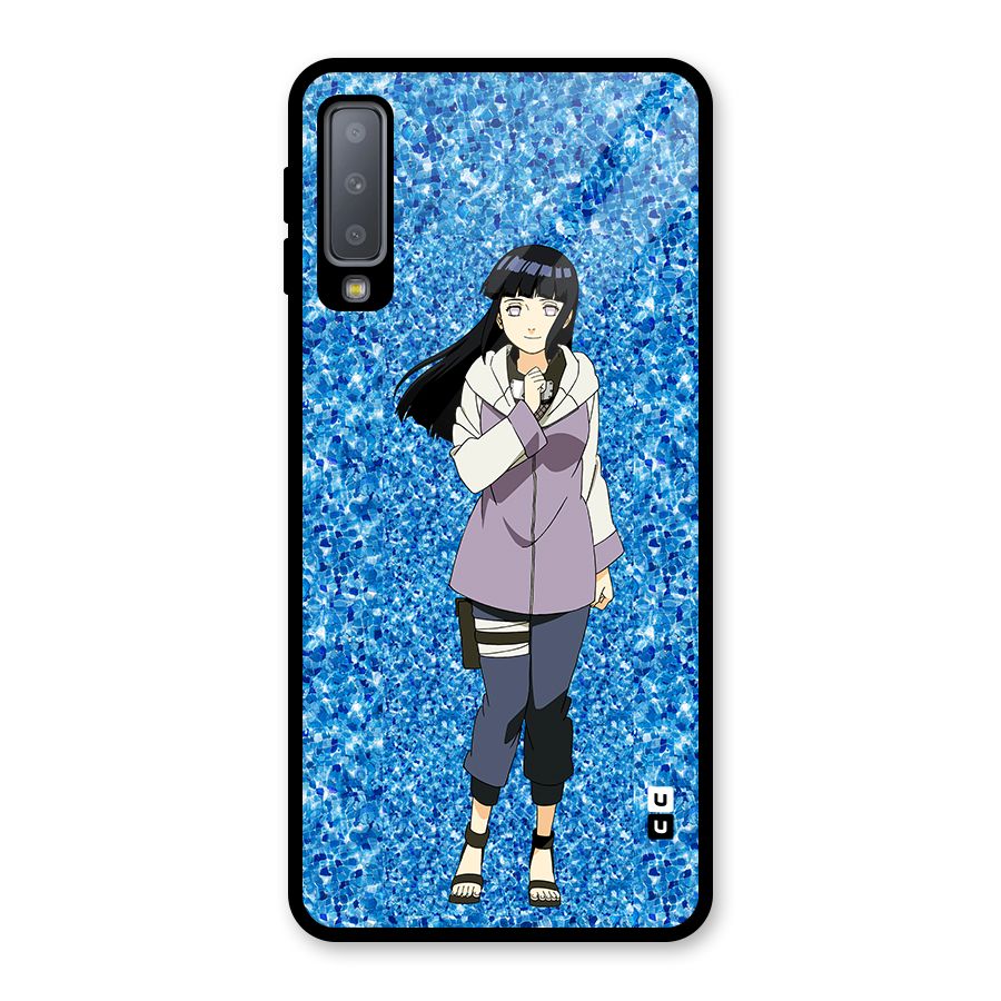 Cute Hinata hyuga Glass Back Case for Galaxy A7 (2018)