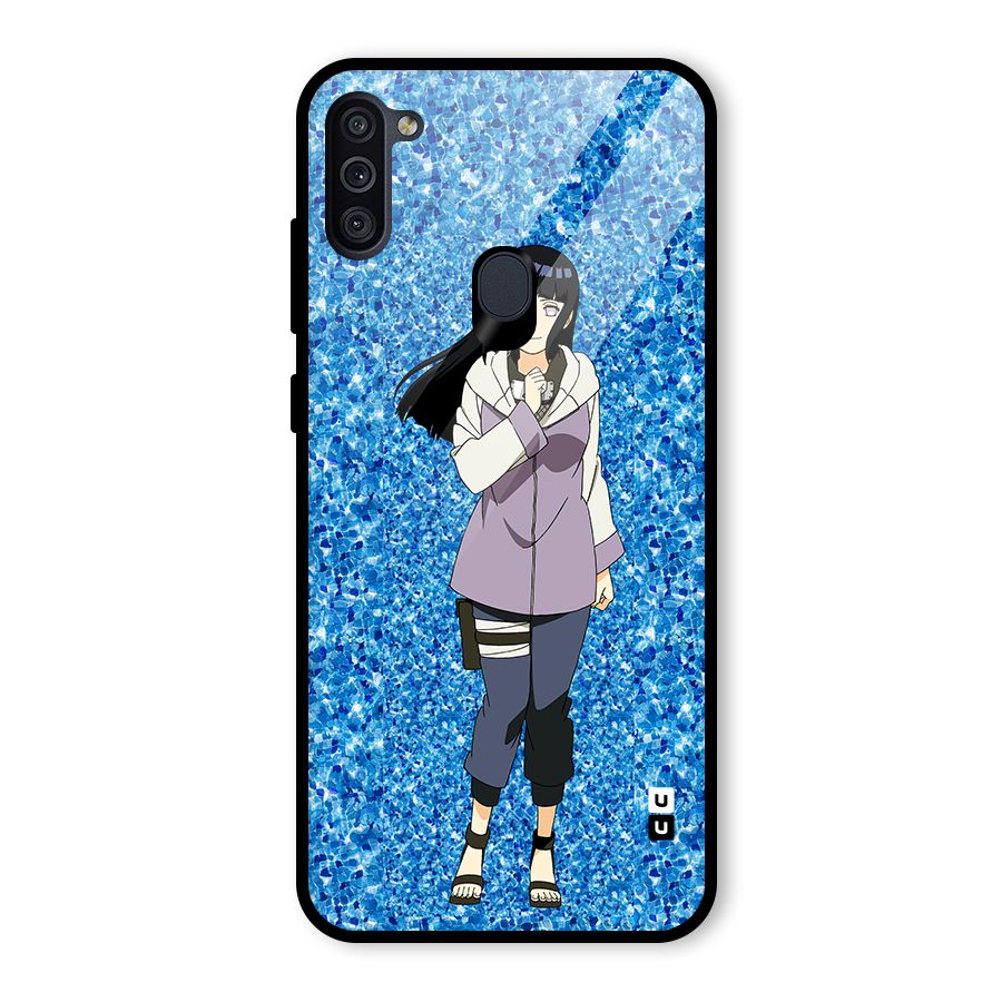 Cute Hinata hyuga Glass Back Case for Galaxy M11
