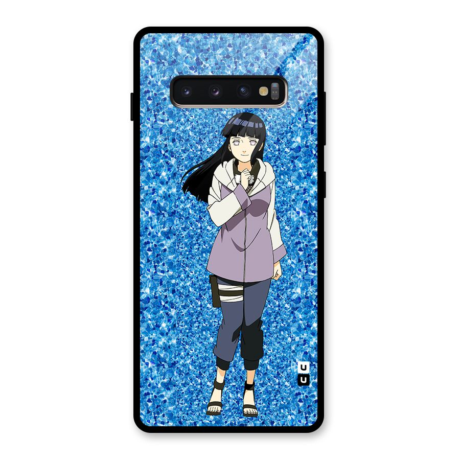Cute Hinata hyuga Glass Back Case for Galaxy S10 Plus