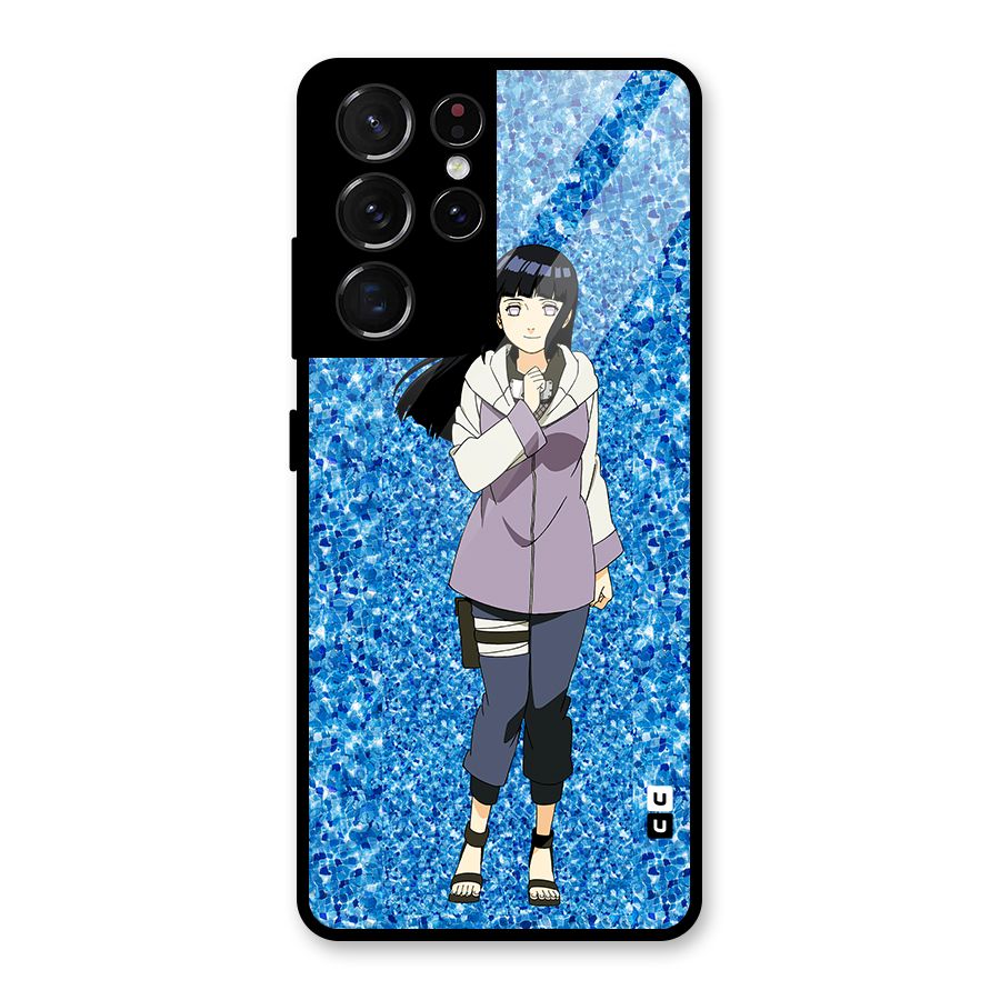 Cute Hinata hyuga Glass Back Case for Galaxy S21 Ultra 5G