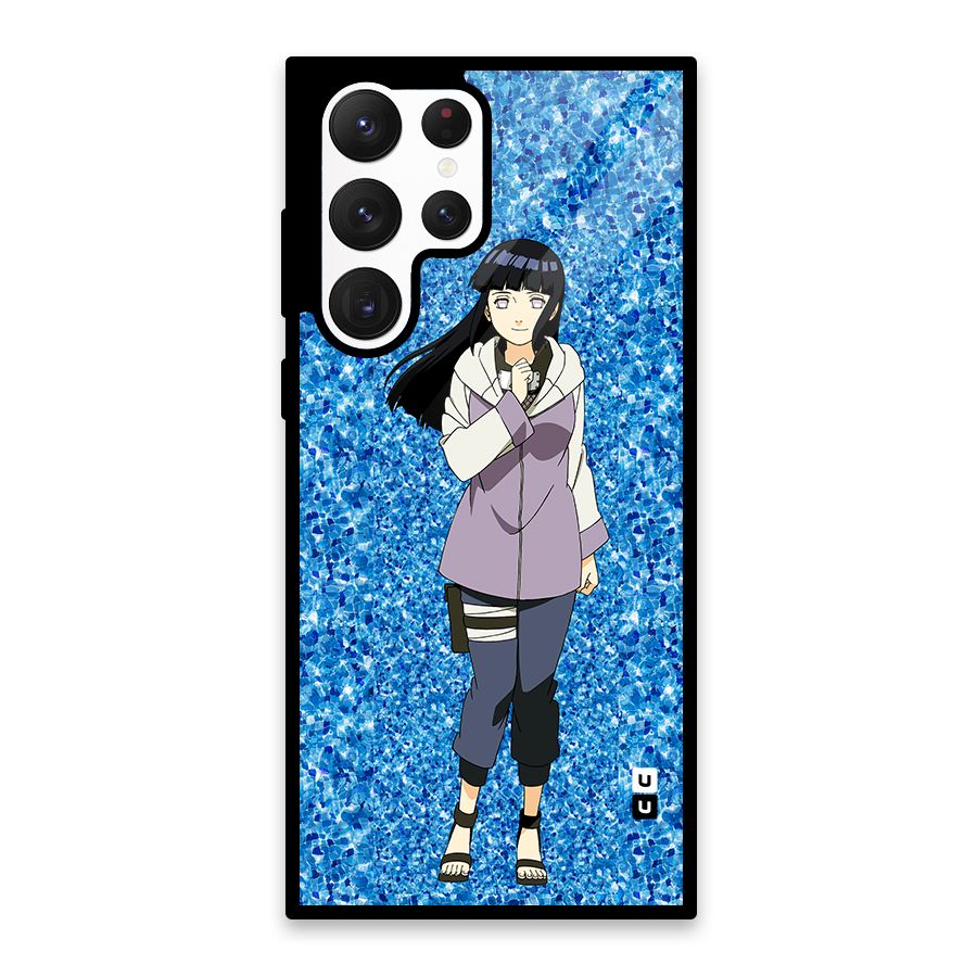 Cute Hinata hyuga Glass Back Case for Galaxy S22 Ultra 5G