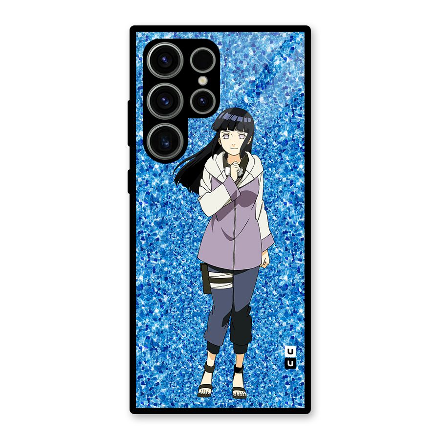 Cute Hinata hyuga Glass Back Case for Galaxy S23 Ultra
