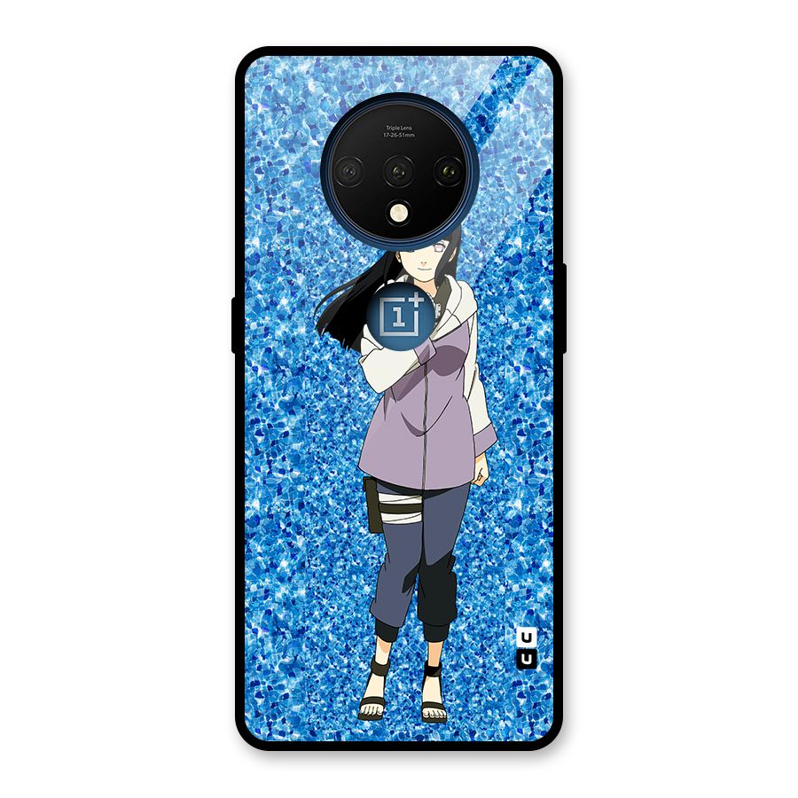 Cute Hinata hyuga Glass Back Case for OnePlus 7T