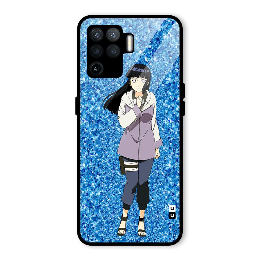 Cute Hinata hyuga Glass Back Case for Oppo F19 Pro